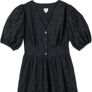 A New Day Women’s Short Sleeve Eyelet Black Dress Sz XXL